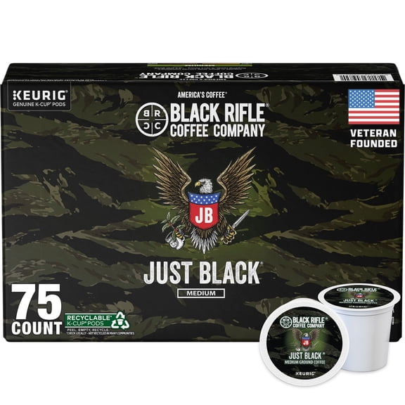 Black Rifle Coffee Company Just Black, Medium Roast K-Cup Coffee Pods, 75 ct.