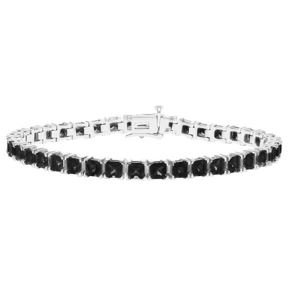 Princess Cut Gemstone Tennis Bracelet in Sterling Silver
