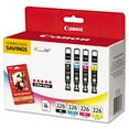 thumbnail image 2 of Canon CLI-226 Ink Tank Cartridge & Paper Pack, Black/Cyan/Magenta/Yellow (4 pk.), 2 of 3