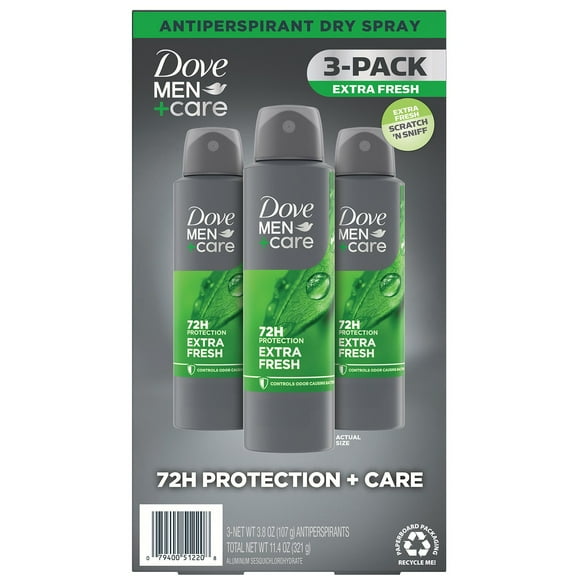 Dove Men+Care Extra Fresh Dry Spray Antiperspirant, 3.8 oz., 3 pk.