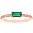 thumbnail image 1 of Baguette Cut Gemstone and 0.10 CT. T.W. Diamond Ring in 14K Gold, 1 of 4