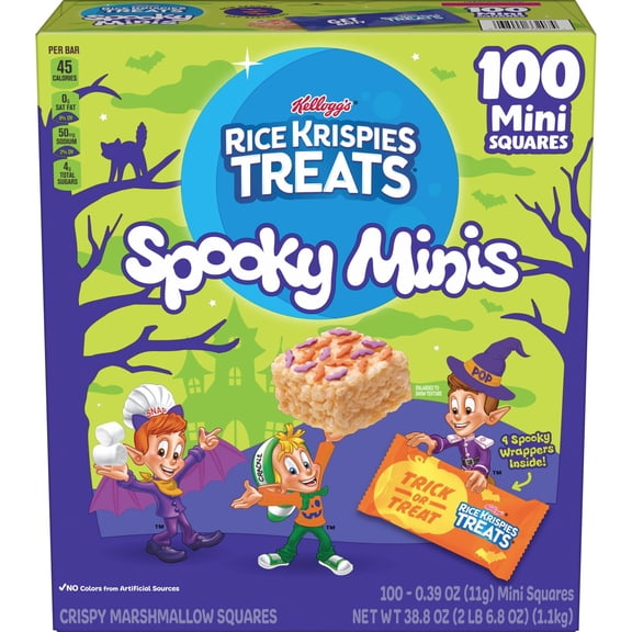 Rice Krispies Treats Squares Original With Sprinkles, Spooky Minis, 100 ct.