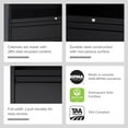 thumbnail image 9 of Hirsh 36" Wide 2 Drawer Lateral Combo File Cabinet, Black, 9 of 11
