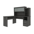 thumbnail image 2 of Bestar Dayton 65W L-Shaped Desk with Hutch In Bark Grey, 2 of 4
