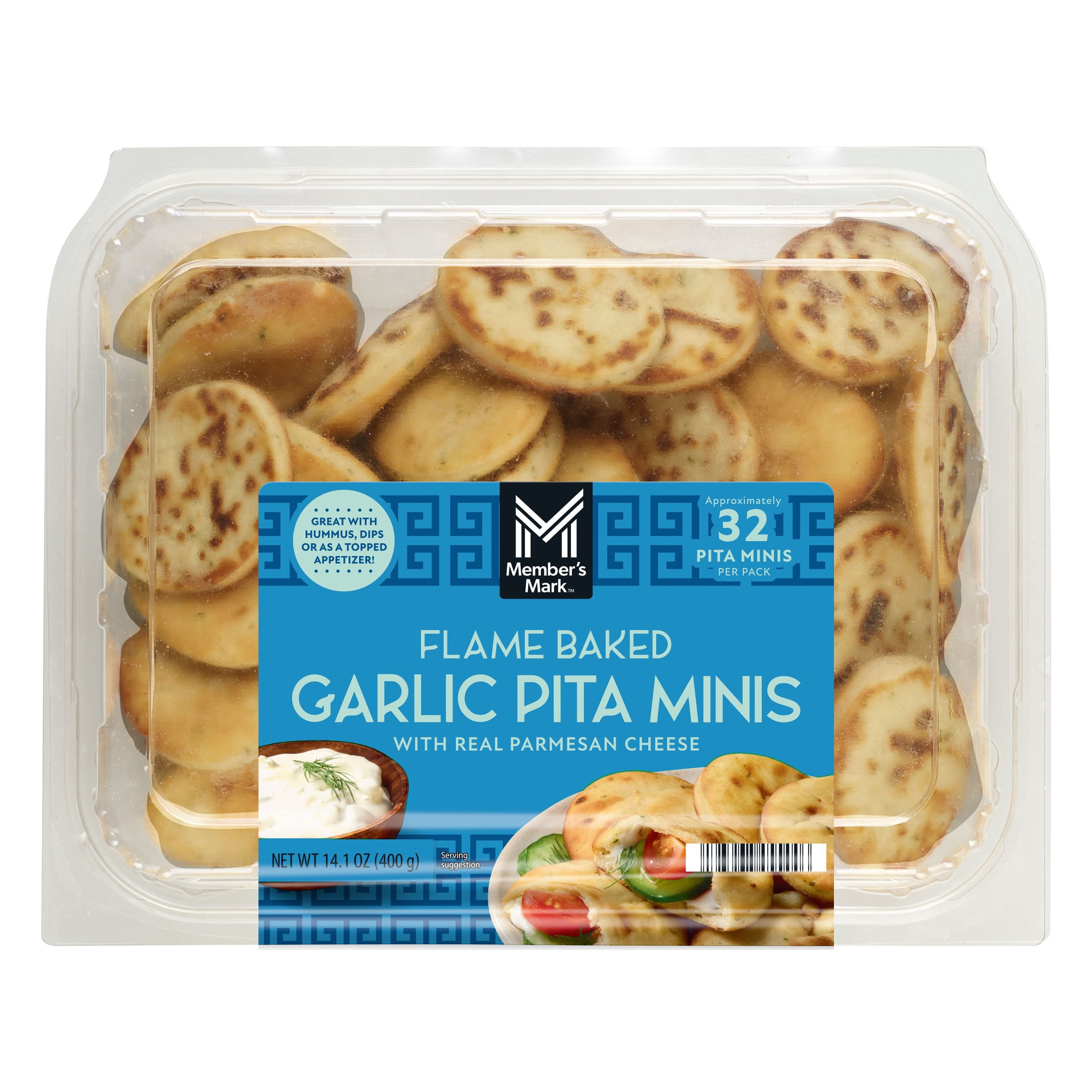 Member's Mark Flame Baked Garlic Pita Minis with Real Parmesan Cheese, 14.1 oz.