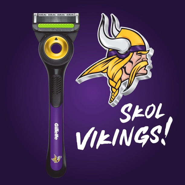 Gillette Labs Official Vikings Licensed Men's Razor, Handle + 8