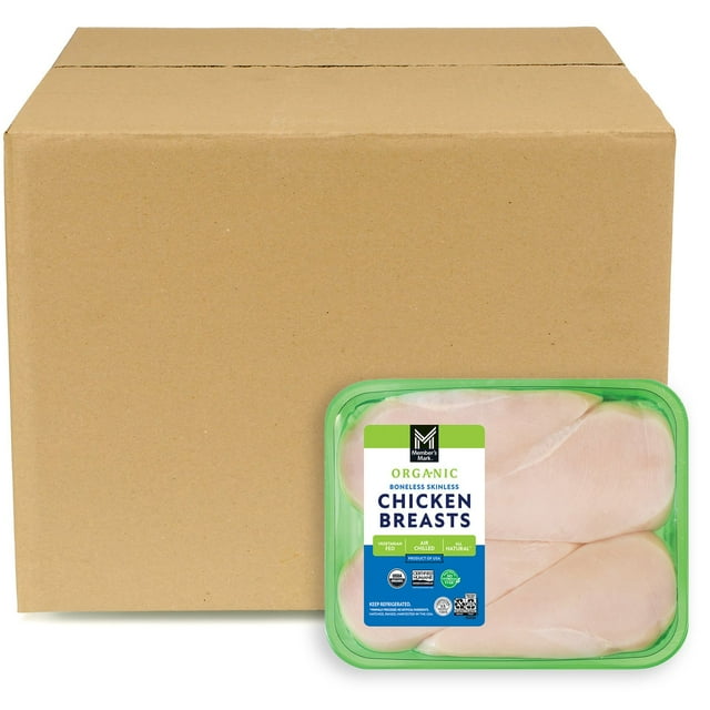 Member's Mark Organic Boneless and Skinless Chicken Breasts, Case, priced per pound