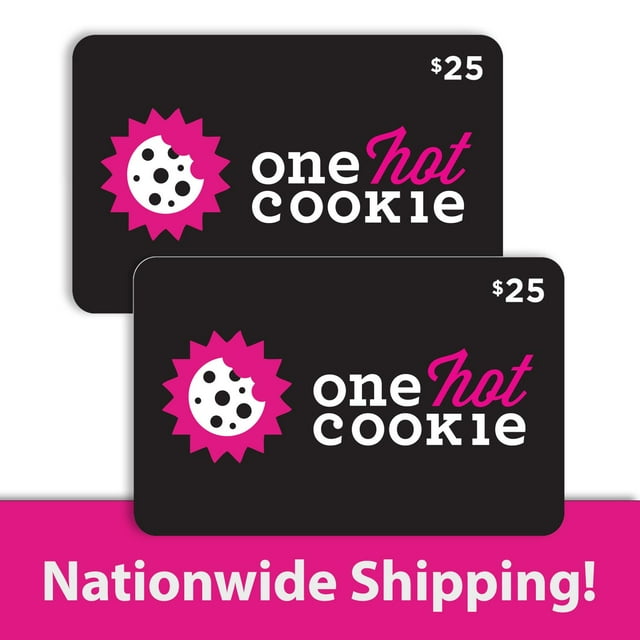 One Hot Cookie $50 Value Gift Cards - 2 x $25