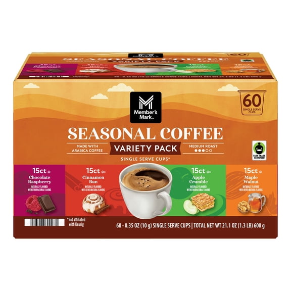 Member's Mark Seasonal Coffee Medium Roast Coffee Pods, Variety Pack, 60 ct.