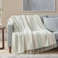 thumbnail interactive-video image 1 of Member's Mark Cotton Stripe Throw with Tassels, 60" x 70", 1 of 6