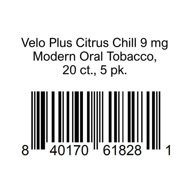 Velo Plus Citrus Chill 9 mg Modern Oral Tobacco, 20 ct., 5 pk