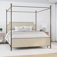 thumbnail image 1 of HH2Home McArthur Metal and Upholstered Canopy Bed, 1 of 11