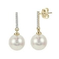 thumbnail image 1 of 8-9mm Cultured Freshwater Pearl and Diamond (0.05 cttw) Drop Earrings in 14K Gold, 1 of 4
