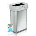 thumbnail image 1 of Clorox 13 Gallon Open Top Stainless Steel Trash Can with Anti-Microbial Odor Protection  Including GLAD 45ct 13 Gallon Bags, 1 of 8