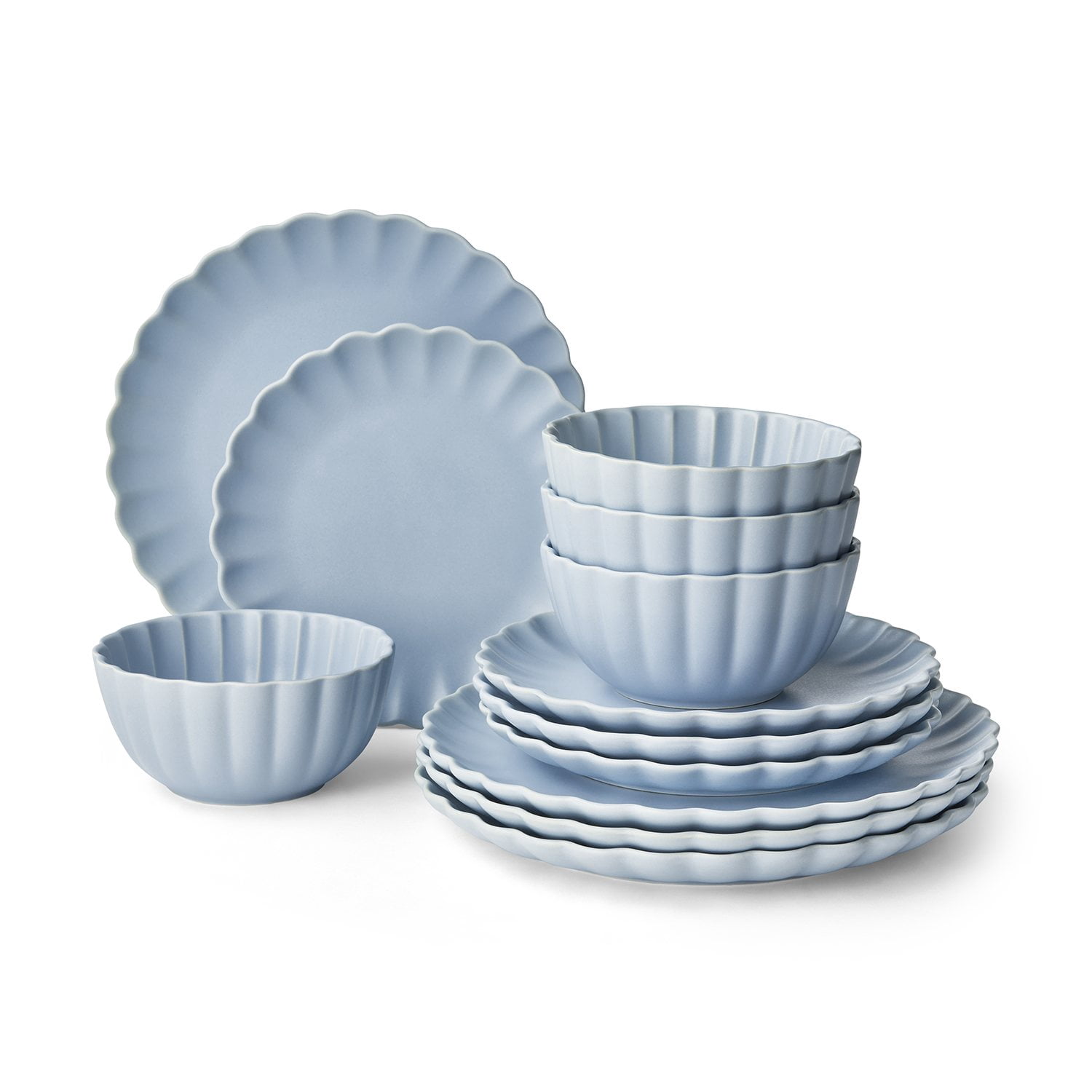 Member's Mark 12-Piece Scallop Dinnerware Set - Samsclub.com