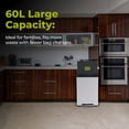 thumbnail image 7 of Simpli-Magic 16 Gallon (30L x 30L) Dual Compartment Step Trash Can, Multiple Colors – Kitchen Garbage Can with Slow-Close Lids – Waste & Recycling Bins, Odor Control, Hands-Free, Easy to Clean, 7 of 10