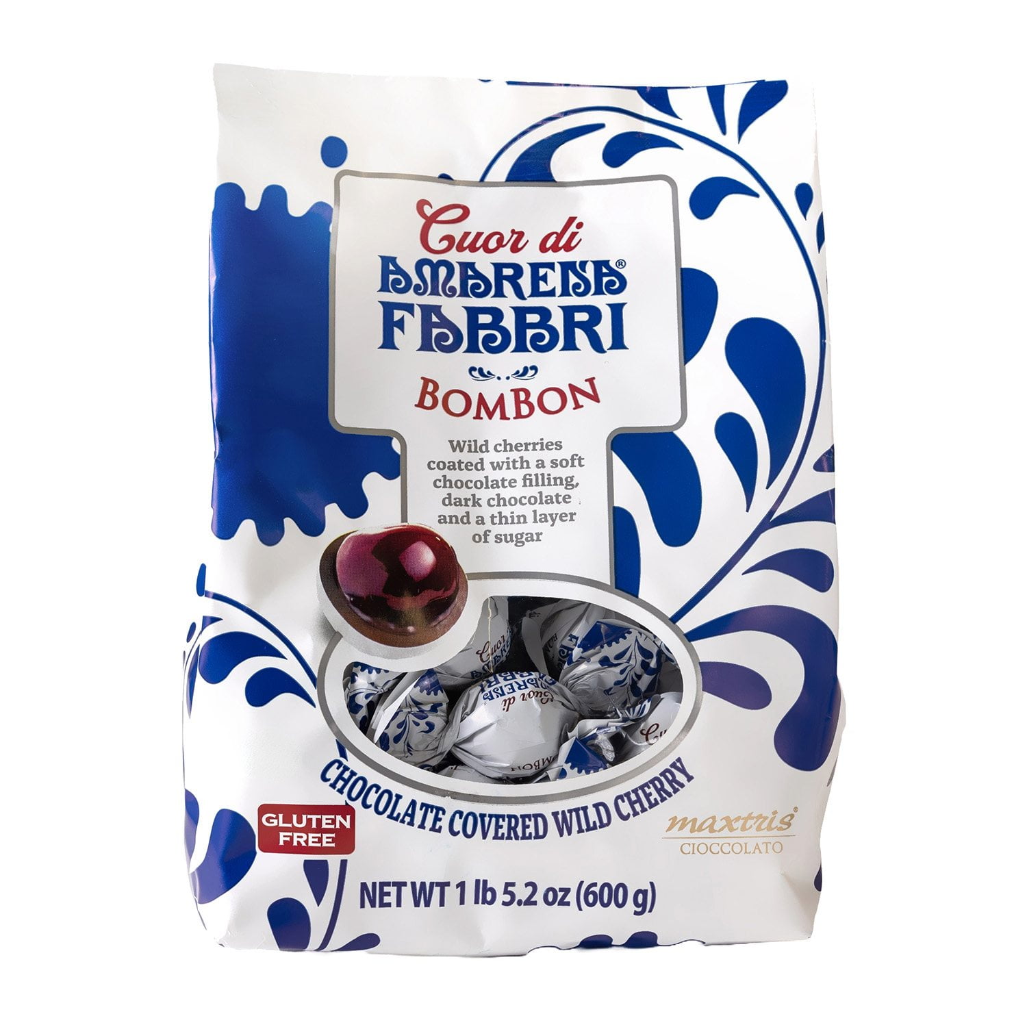 Cuor di Amarena Fabbri Bombo Chocolate Covered Wild Cherries, 21.2