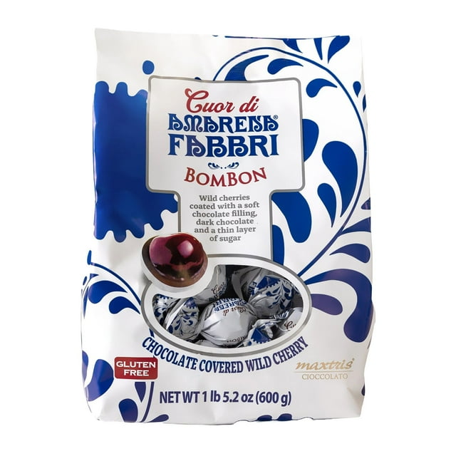 Cuor di Amarena Fabbri Bombo Chocolate Covered Wild Cherries, 21.2 oz.