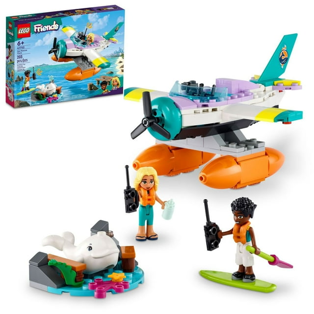 LEGO Friends Sea Rescue Plane Building Set Toy, 203 pcs.