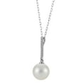 thumbnail image 2 of Cultured Freshwater Pearl and 0.04 CT.T.TW. Diamond Pendant Necklace in 14K Gold, 2 of 4