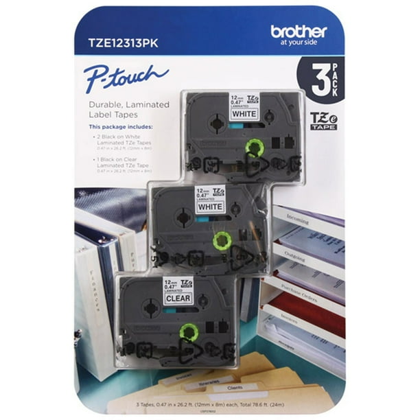 Brother P-Touch TZe12313PK Laminated Tape for Brother Label Makers