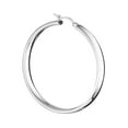 thumbnail image 3 of Wedding Band Style Hoop Earrings in Sterling Silver, 3 of 6