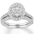 thumbnail image 1 of 2.0 CT. T.W. Round Cut Halo Diamond Ring & Band Set in 14K Gold, 1 of 12