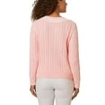 thumbnail image 3 of Lands' End Women's V-Neck Cable Sweater, 3 of 5