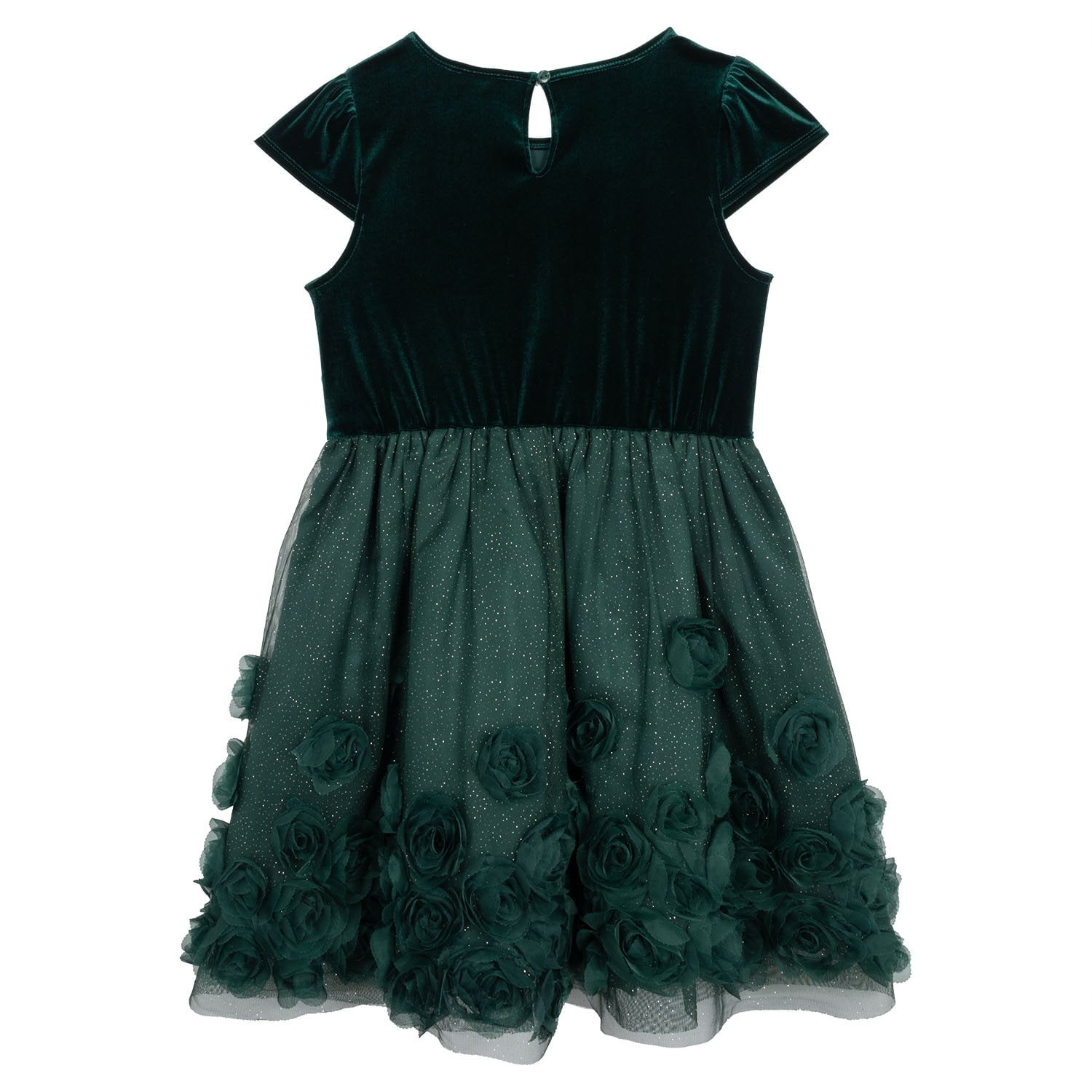 white christmas dresses Glitz and Glam Shimmering Santa Dress – Mia Belle Girls main image 1