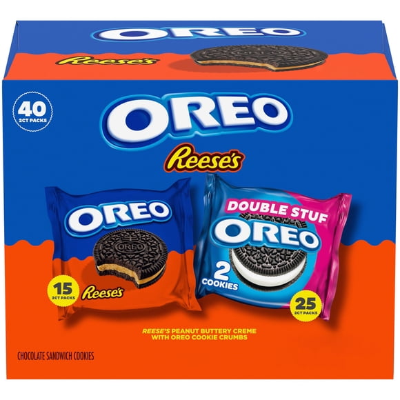 OREO REESE'S Peanut Buttery Creme & OREO Double Stuf Cookies Variety Pack, 1.02 oz., 40 pk.
