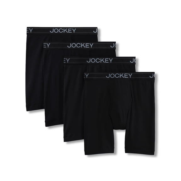 Jockey Men's 4-Pack Lightweight Cotton Blend 7" Long Leg Boxer Brief