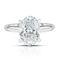 thumbnail image 1 of Lab Created Oval Cut Diamond Solitaire Ring in 18K Gold, 1 of 7