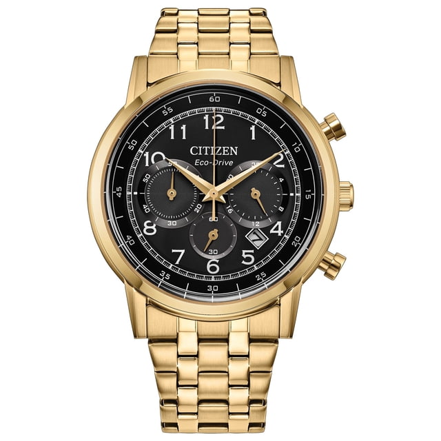 Citizen Dress Classic Gold-Tone Black Dial Watch, 43mm