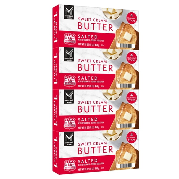 Member's Mark Salted Sweet Cream Butter Block, 1 lb., 4 lbs.