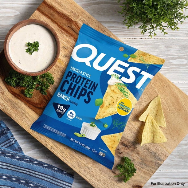 Quest Tortilla-Style 18-20g Protein Chips, Pizza and Ranch Variety