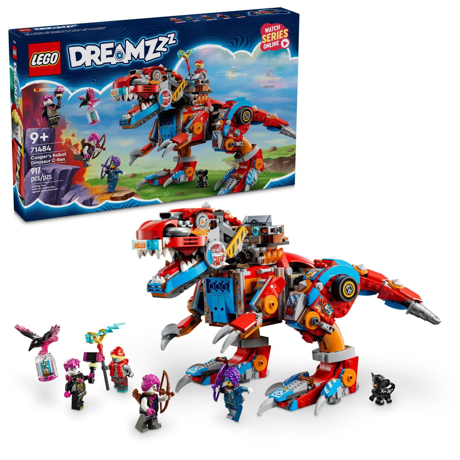 LEGO Dreamzzz Cooper's Robot Dinosaur C-Rex Toy, 917 pcs