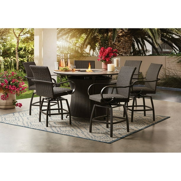 Member's Mark Homewood Counter Height Fire Dining Set, 7pc