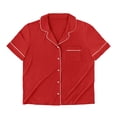thumbnail image 7 of DreamMark Women's 2-Piece Short Sleeve and Short Notch Collar Pajama Set, 7 of 11