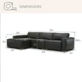 thumbnail image 2 of Member's Mark Modern Jameson Leather Sofa Chaise, Dark Gray, 2 of 12