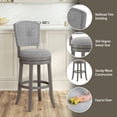 thumbnail image 4 of HH2Home Santa Clara II Wood and Upholstered Swivel Bar Stool or Counter Stool, 4 of 9