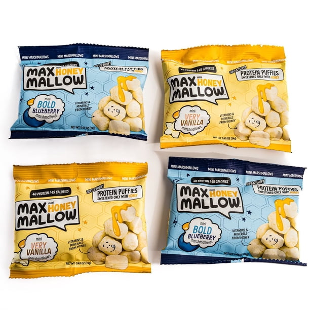 Max Mallow, Mini Honey Protein Marshmallows, Variety Pack, 0.49 oz