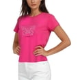 thumbnail image 2 of Bebe Women's Short Sleeve Rhinestone Logo T-Shirt, 2 of 6