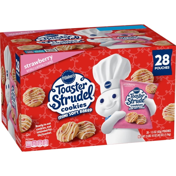 Pillsbury Soft Baked Mini Strawberry Toaster Strudel Cookies 1.5 oz., 28 pk.