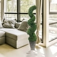 thumbnail image 3 of Faux 55" Topiary in Distressed Stone Planter, 3 of 5