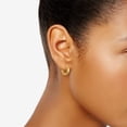 thumbnail image 6 of Diamond Cut Faceted Huggie Hoop Earrings in 14K Gold, 6 of 6