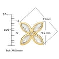 thumbnail image 3 of Lab White Sapphire Flower Earrings in 14K Yellow Gold, 3 of 4