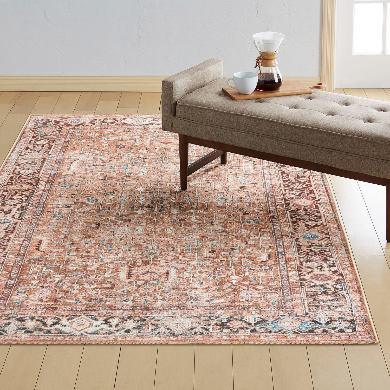 Edith Printed Rug Everwash Callaghan Edith Washable Area Rug, Assorted Colors & Sizes ...