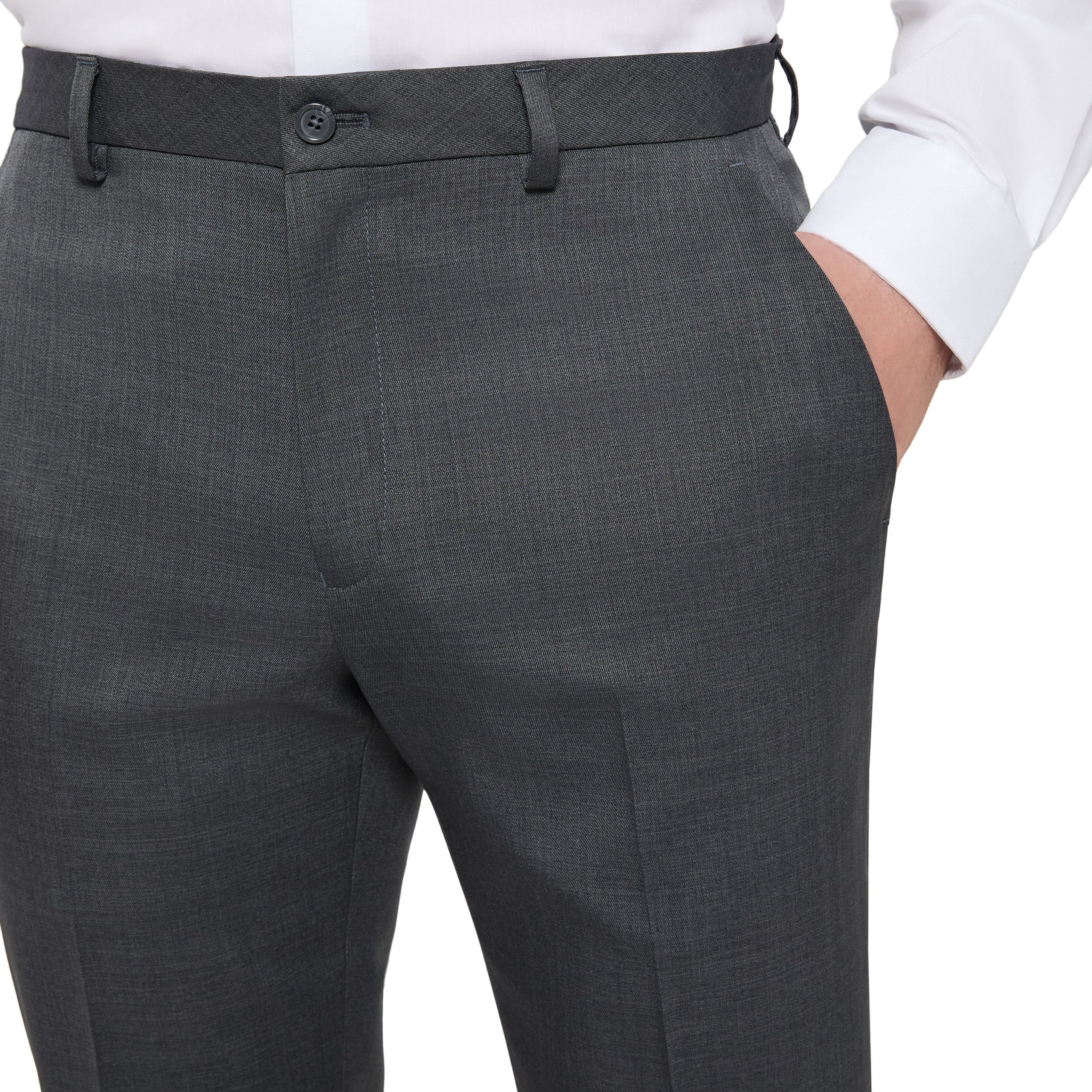 sam's club mens dress pants Haggar Men's Performance Comfort Stretch Flat Front Dress Pant, Straight Fit (Black, 32x30)