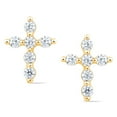 thumbnail image 3 of 0.20 CT. T.W. Round Cut Diamond Cross Stud Earrings in 14K Gold, 3 of 5