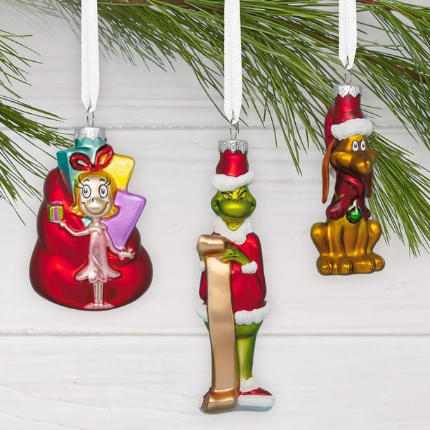 Hallmark Licensed How the Grinch Stole Christmas! Glass Ornaments